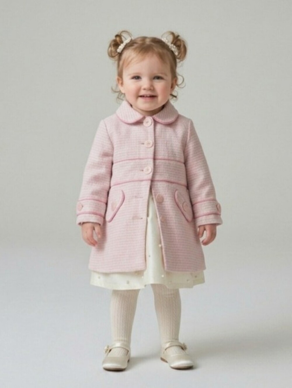 H&M Pink Coat Dress 12-18M Classic Timeless Chic Linen Cotton Blend Easer Spring